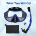 Piyazi Adult Snorkeling Gear Set | 180 Panoramic Mask | Dry Top Snorkel | Anti-Fog | Wide View | Scuba Diving Package with Travel Bag | Blue - Buy Online on SooperMarket.com