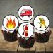 PRECUT Fire Engine Cupcake Toppers Fire Service Edible Cake Decorations Edible Fireman Decorations Fire Engine Cupcake Toppers Fire Cake Toppers (Pack of 24) - Buy Online on SooperMarket.com