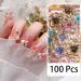 100Pcs Flower Nail Charms | 3D Resin Gems for Nail Art | DIY Manicure Decor | Mixed Color Spring Blossoms - Buy Online on SooperMarket.com