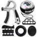 Grip strength trainer KIT Handtrainer Finger trainer handle gauntlets hand training equipment forearm trainers finger training equipment wrist coach training ring & stress relief ball Gyroball Gray & Black