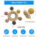 Arudyo Silicone Rudder Teether with Wooden Ring for Babies - BPA Free, Soothing Teething Toy (Khaki) - Buy Online on SooperMarket.com
