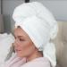 Leporem Extra Large Microfiber Hair Towel - Super Absorbent & Fast Drying - Dual Elastic Straps - Ideal for Thick Long & Curly Hair - White - Buy Online on SooperMarket.com