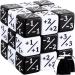 24 Pieces MTG Dice Counters Token Buff Dice Set with Velvet Pouches D6 Cube Dice for Magic The Gathering CCG Card Games Accessory(Black, White)