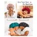 Mikimini Black Satin Bonnet for Curly Hair | Silk Sleep Cap for Women and Men | Reversible Double Layer X-Large Night Cap | Soft Stretchy Hair Care Bonnet (Black+Red) - Buy Online on SooperMarket.com