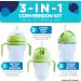 3-in-1 Weighted Straw Sippy Cup Conversion Kit for Comotomo Bottles | 2 Pack Green | Compatible with 5 & 8 oz Bottles | Versatile Extended Use | Comotomo Straw Cup Converter - Buy Online on SooperMarket.com