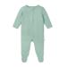 MORI Baby Boys and Girls Ribbed Zip Up Sleepsuit - Organic Cotton and Bamboo Unisex Footed Pyjama - Comfortable Toddler Nightwear 18-24 Months Ribbed Mint