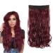 prinfantasy Cruly Hair Extension Fiber Line Metal buckle Adjustable Invisible Long Wavy Seamless NO Clips in 22inches Hairpiece for Gift Daily Party Cosplay Use MW237 GBMW237 22 inch