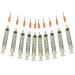 Creative Hobbies Glue Applicator Syringe for Flatback Rhinestones & Hobby Crafts 5 Ml with 15 Gauge Orange Precision Tip - Value Pack of 10