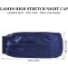Firtink 3 Pcs Long Satin Bonnet Sleep Cap Set for Natural Hair - Black, Navy, Purple - Wide Elastic Band for Women - Extra Large Silk Bonnet for Night Sleep - Buy Online on SooperMarket.com