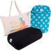 GAYO Yoga Bolster for Restorative Yoga- Made with 100% Cotton, Yoga Pillow Set Includes Extra Washable Cover and Carry Bag Travel Size (18 x 11 x 6.5 in)