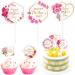 Happy Mother s Day Cupcake Toppers 24PCS Best Mom Ever Floral Cake Toppers Mother s Day Cake Decorations Mother Birthday Party Decorations Supplies