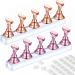 2 Set Acrylic Nail Practice Stand Magnetic Nail Tip Art Display Stand Holder Manicure Tool with Reusable Adhesive Putty Clay for Home Salon Makeup (Rose Golden and Metal Pink)