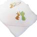 Soft White Baby Hooded Bath Towel with Elephant & Rabbit Embroidery | 100% Cotton | Perfect Baby Shower Gift | 75cm x 75cm - Buy Online on SooperMarket.com