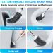 Fowooyeen Silicone Toilet Brush with Stainless Steel Handle - White Toilet Cleaning Brush Set with Ventilated Holder - 1 Pack - Buy Online on SooperMarket.com