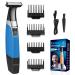 KEMEI Electric Razor Beard Trimmer Men Waterproof Beard Grooming Cordless USB Rechargeable Body Groomer and Hair Remover for Eyebrow Beard Facial& Body Hair for Men and Women Blue