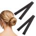 2 Pcs Magic Hair Bun Maker Fast & Easy Donut Bun Maker French Twist Hair Fold Wrap Snap Band for Girls Women (Dark Brown)