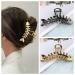 2 Pcs Large Fish Bone Hair Clips - Non-slip Metal Hair Claw Clips in Black and Gold for Thick or Thin Hair - Geometric French Hair Grip Accessories for Women - Buy Online on SooperMarket.com