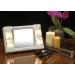 Jerdon Two-Sided Makeup Mirror with Lights - 3X Magnification, Glare-Free Lighting, White Base - Model J1010 - Buy Online on SooperMarket.com