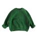 Volunboy Baby Boy Girl Knit Sweater Oversized Blouse Pullover Sweatshirts Crewneck Long Sleeve Knitted Top 4-5 Years Green