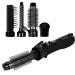 REVAMP Progloss Airstyle - Heated Round Air Styler Volumiser Brush with Retractable Comb Bristles Ceramic Ionic Barrel Infused with Progloss Oil for Salon Styling and Shine - Black