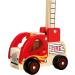 Bino Holzauto Feuerwehr - Wooden Fire Truck Toy for Kids 12 Months+ | Fold-Out Ladder PVC Tires Promotes Hand/Eye Coordination - 17x12x9 cm Red - Buy Online on SooperMarket.com