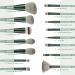 HEYMKGO 15Pcs Makeup Brush Set - Premium Synthetic Bristles for Liquid & Powder Makeup Application - Green - Buy Online on SooperMarket.com