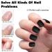 LuckForever 240pc Black Matte Square Press-On Nails | Short Fake Nails & Adhesive Tabs for Women & Girls - Stunning Acrylic Nail Tips - Buy Online on SooperMarket.com