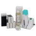 Epilwax Complete Hair Removal Waxing Kit with Modular Base - Includes 6 Azulene Wax Roll-on Cartridges Roll On Wax Heater 100 Strips and Waxing Oil