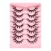 False Eye Lashes 7 Pairs Natural Wispy 3D Effect Lashes Fluffy Cat Eye Lashes Wispy Fake Eyelashes for Parties Reusable Type 13