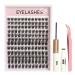 3D Fake Lashes Set - Individual False Eyelashes with Eyelash Glue and Tweezers for Beginners Reusable