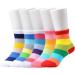 EPEIUS Kids Girls' 5 Pack Seamless Rainbow Stripes Crew Socks - Size Medium, Assorted Colors - Buy Online on SooperMarket.com