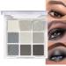 Eyeshadow Palette Smoky Eyeshadow Shimmer Matte Eye Shadow Pallets For Women 9 Colour Cold Tone Long Lasting Highly Pigmented Black White Eyeshadow Make-Up Palettes With Mirror