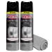 Weiman Stainless Steel Cleaner & Polish Protects Appliances From Fingerprints & Gives a Streak-Free Shine - For Refrigerators, Oven, Dishwasher, Stove - 2 Pack Aerosol Spray with Microfiber Cloth Included