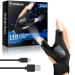 Hinshark Gifts for Men, LED Flashlight Gloves Rechargeable, Fishing Gifts for Men, Cool Tools Gadgets for Men, Birthday Gifts for Him, Men, Dad, Boyfriend, Husband, Gifts for Men Who Have Everything Black