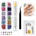1500 PCS Rhinestones for Nails Flat Back Crystal Rhinestones Art Gems with Pick Up Tweezers and Rhinestone Picker Dotting Pen Professional Nail Art Gems for Nail Salon Face Art Craft Decoration