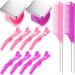 14 Pcs Hair Braiding Tool 2 Pieces Magnetic Pin Wristbandand 4 Pcs Braiding Comb for Parting with 8 Pcs Wide Teeth Alligator Sectioning Hair Clip for Hair Braid Tool Braid Maker (Purple  Pink)