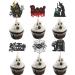 Rsstarxi 24 Pack Halloween Cupcake Toppers Glitter Tombstones Spider Boo Ghost Witch Cupcake Picks Skull Bat Happy Halloween Cake Decoration for Horror Halloween Baby Shower Birthday Party Decorations Design 25