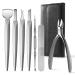 FERYES Pedicure Knife Ingrown Toenail Kit 7 PCS Professional Pedicure Tool Toenail Grooming Kit Top Notch Foot Blade Super Sharp Toenail Clippers (Leather case included)