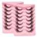 Shop Fluffy Mink Fake Eyelashes | 1 Pack of 7 Pairs | 3D Natural Wispy Lash Extensions for Gorgeous Eye Makeup - Buy Online on SooperMarket.com