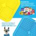 2 Pcs Dog Lick Mat Set with Suction Cups | Slow Feeder Silicone Pad for Dogs and Cats with Spatula - Yellow & Blue - Buy Online on SooperMarket.com
