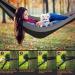 Portable Camping Hammock with Net | Lightweight Parachute Nylon Hammock for Backpacking, Beach, Patio | Includes Tree Straps and Carabiners | Black & Grey - Buy Online on SooperMarket.com
