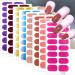 8 Sheets Semi Cured Nail Polish Stickers Gradient Glitter Solid Color Gel Nail Stickers Full Nail Wraps Self Adhesive Multicolored Nail Polish Strips for Women Girls Manicure Decoration Supplies Nail Stickers 11