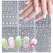 6 Sheets Flower Nail Art Stickers White Flower Nail Decals Cherry Blossom Leaves Nail Designs 3D Self-Adhesive Nail Art Supplies Floral Nail Stickers Manicure Decoration Accessories for Women Design 11