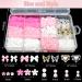 BELICEY 1000PCS 3D Nail Charms - Cute Butterfly Bow Star Heart & Moon Designs for Nail Art DIY - Includes Picker Pencil & Tweezer - Pink & White Flower Collection - Buy Online on SooperMarket.com