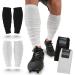 FieldPro Football Leg Sleeve for Adult & Youth - 2 Pairs, 6 Colors Leg Sleeves for Men Football | Calf Compression Football Sleeves | Football Leg Sleeves for Men Medium Black/White