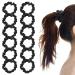 Lusofie 12Pcs Black Satin Hair Scrunchies - Elastic Silk Hair Ties for Women and Girls - 2.36 Inch Ponytail Holder - Buy Online on SooperMarket.com
