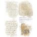 Script Pieces Overlay Rice Paper  8 x 10.5 inch - 6 x Different Printed Mulberry Paper Images 30gsm Visible Fibres for Decoupage Crafts Mixed Media Collage Art - Buy Online on SooperMarket.com