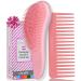 Detangle Hair Brush and Wide Tooth Comb Set Easy to Hold Detangler Hairbrush and Detangling Comb for Women and Kids for Wet or Dry Fine Curly Thick Afro Hair by Lily England (Lilac Pink) Detangler and Comb Set Lilac Pink
