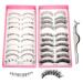 20 Pairs False Eyelashes  Top and Bottom Lashes Set  Wispy Mink Lashes Lower Lashes  Faux Mink Anime Lashes Reusable Lashes for Cosplay with Eyelash Applicator