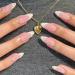 JUSTOTRY 24 Pcs Pearls Short False Nails Stiletto Beige French Press on Nails Pattern Diamante Fake Nails Short with Nail Glue Almond Stick on Nails for Women Nails Fake Nail Medium for Nails Art white& Pearls2